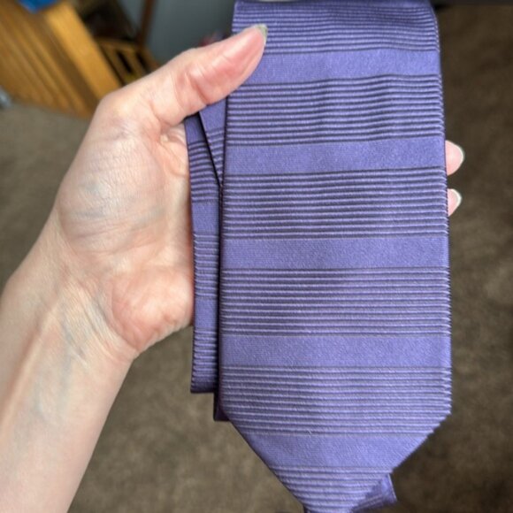 Hugo Boss 58 x 3.25 Striped Silk Made in Italy Neck Tie - Picture 4 of 5